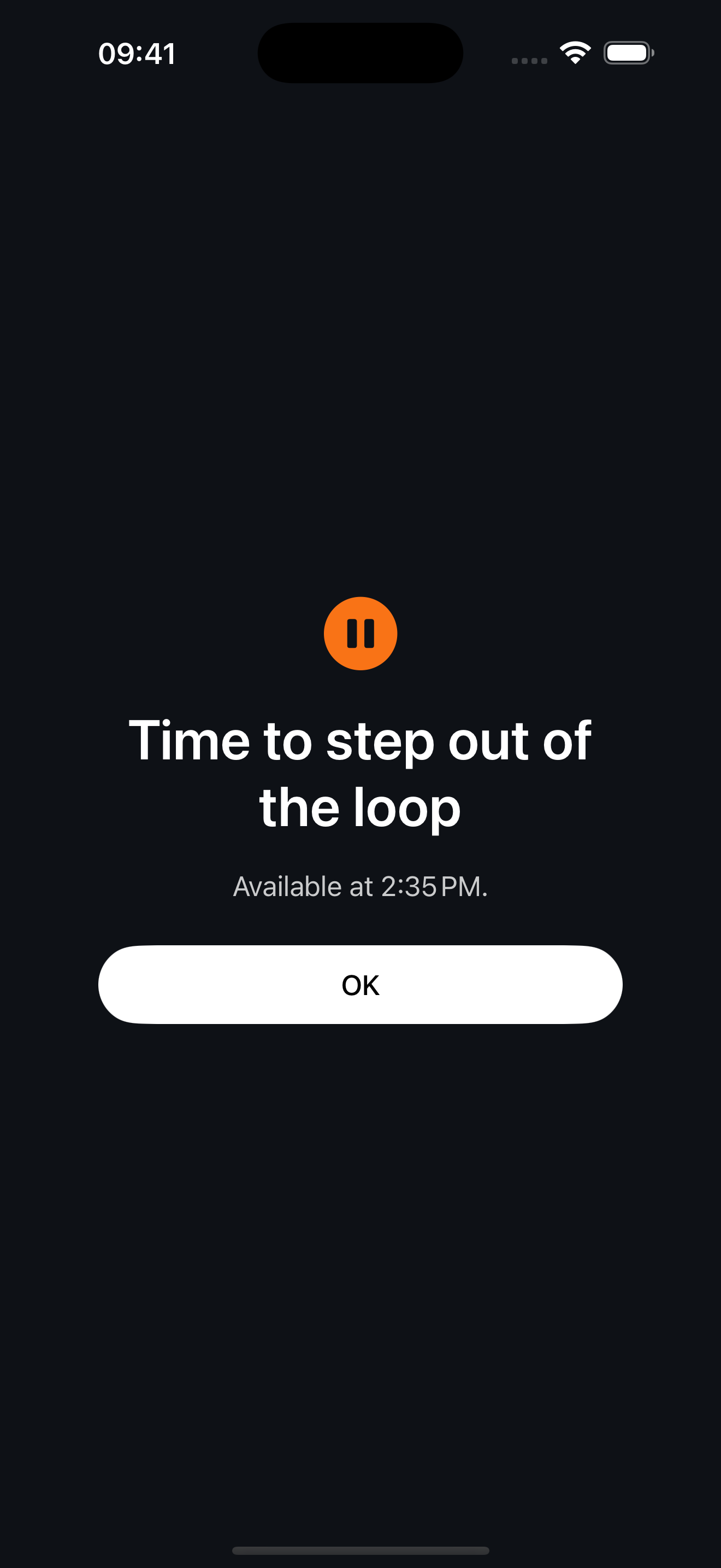 Stop Scrolling native block screen on iPhone.